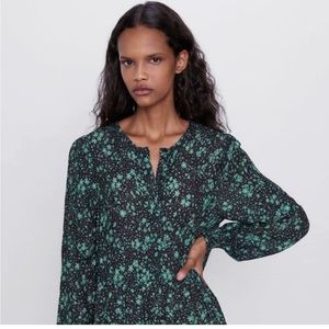 ZARA The Angel Dress Green+Black size L 🌿 like new